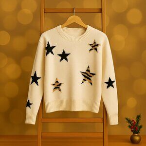 RAILS Percy Sweater - Ivory Neutral Animal Star - Women's Size Medium